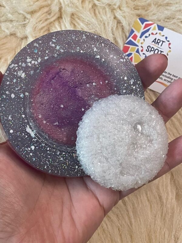 Moon Druzy Inlay Mold - Platinum Silicon - Handmade