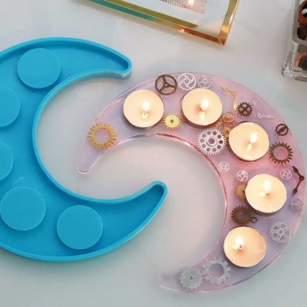 Moon shape candle holder mold