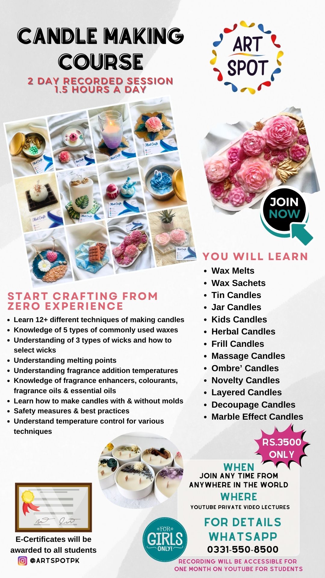 Art Spot - Candle Making Course