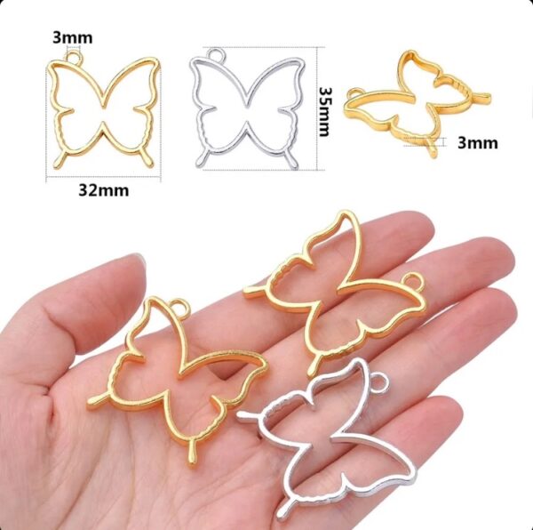 2 pc Butterfly Bezel Golden