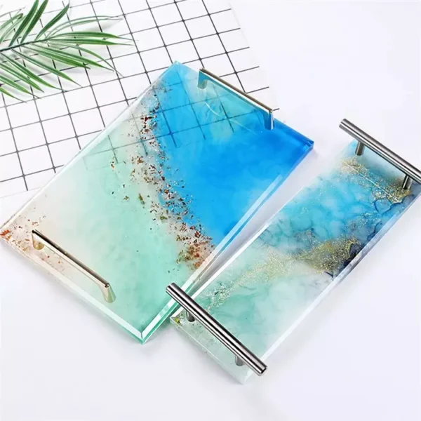 Rectangle Silicone Tea Tray Mold Fruit Tray Resin Molds for DIY - Image 2