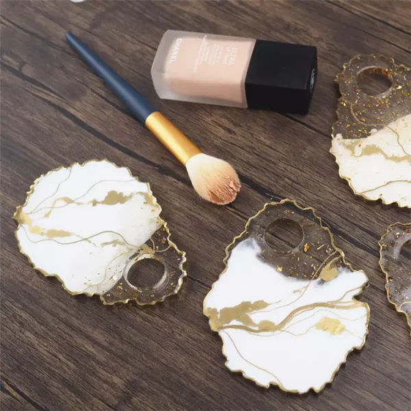 Shiny Silicone Resin Irregular Agate molds makeup Tray Coaster Molds - Image 5
