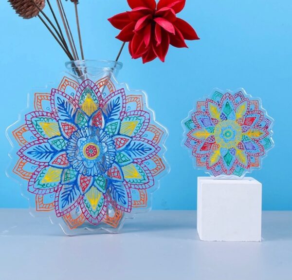 Mandala Coaster and tray mold pair - Image 3