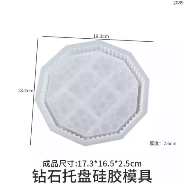 Epoxy resin tray mold diamond druzy tray mold - Image 3