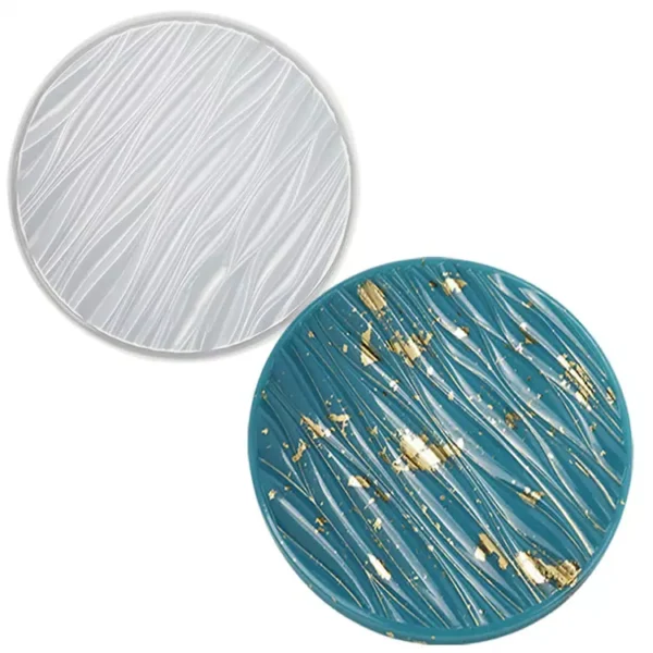 Epoxy resin 11.8inch large wave coaster silicone tray mold - Image 4