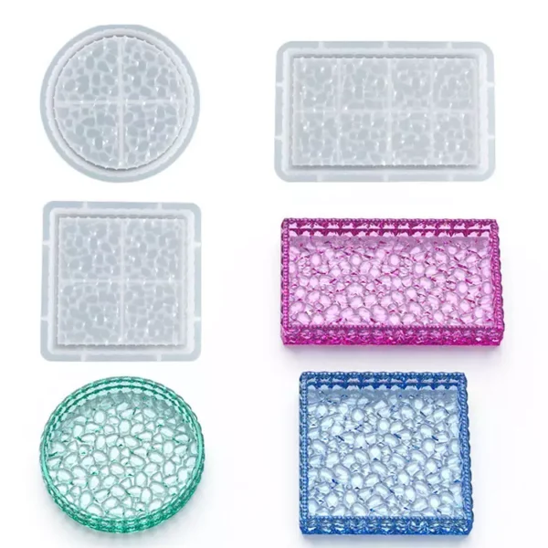 Epoxy Resin Silicone Crystal Druzy Plate Mold Trinket Mold-03 - Image 2
