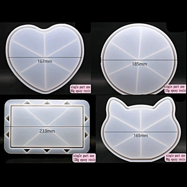 Resin Heart Shaker Bag DIY Clear Clutch Handbag Cat Molds Handmade Epoxy Resin Craft Women Bags Round Silicone Purse Mold-Rectangle - Image 2