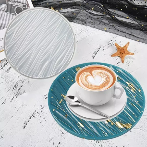 Epoxy resin 11.8inch large wave coaster silicone tray mold - Image 5