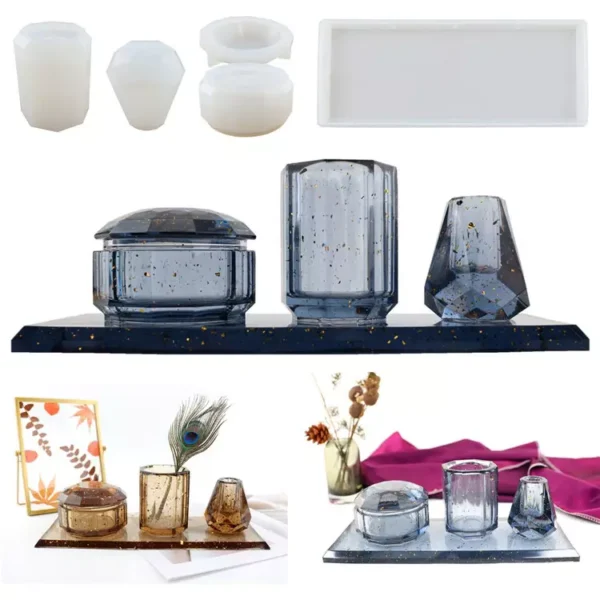 Office Desk Decoration Silicone Pen Holder Mold Vase Mold Trinket Box Mold-02 - Image 3