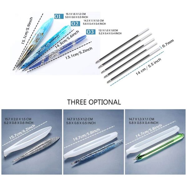 3 pen molds - Silicone ballpoint pen resin mold for resin crafts - Image 3