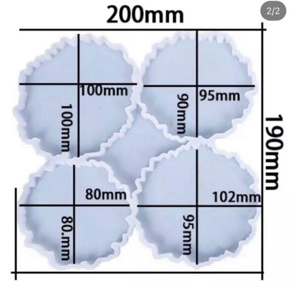 4-in-1 Coaster mold for resin art Artspot.pk