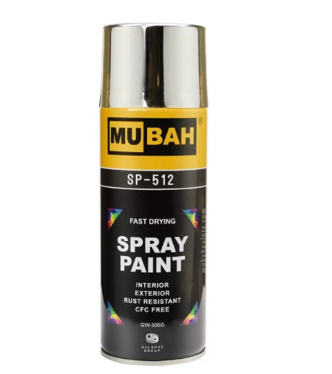 Bright Chrome Silver MU-BAH high pigment spray paint – Art Spot Pakistan