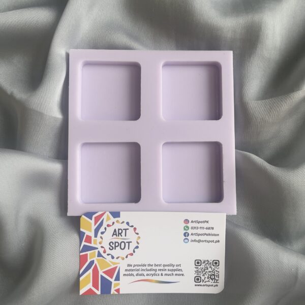 1.5 inch Square Keychain / Car hanging mold - 4 slots