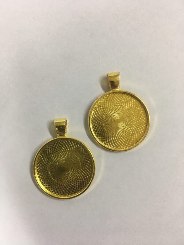 Pendent base Gold Round x 2, Artspot.pk